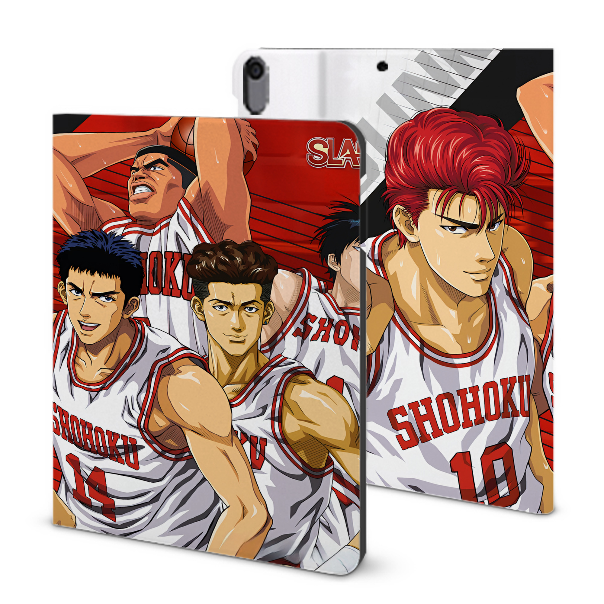 （画像用） SLAM DUNK／スラムダンク IPad ケース ブック型 PUレザー TPU 耐衝撃 軽量 薄型 ペン収納なし 全面保護 IPad 各モデル対応